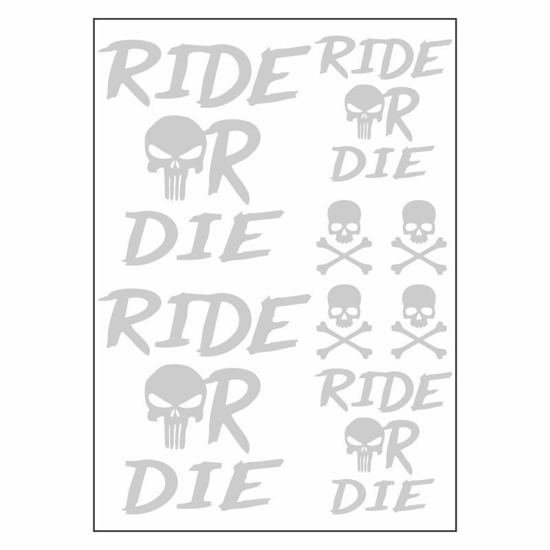 A4 Sticker 126 Tek Paket Çoklu Sticker Ride Or Die Beyaz A4 Sticker 126 Tek Paket Çoklu Sticker Ride Or Die Beyaz