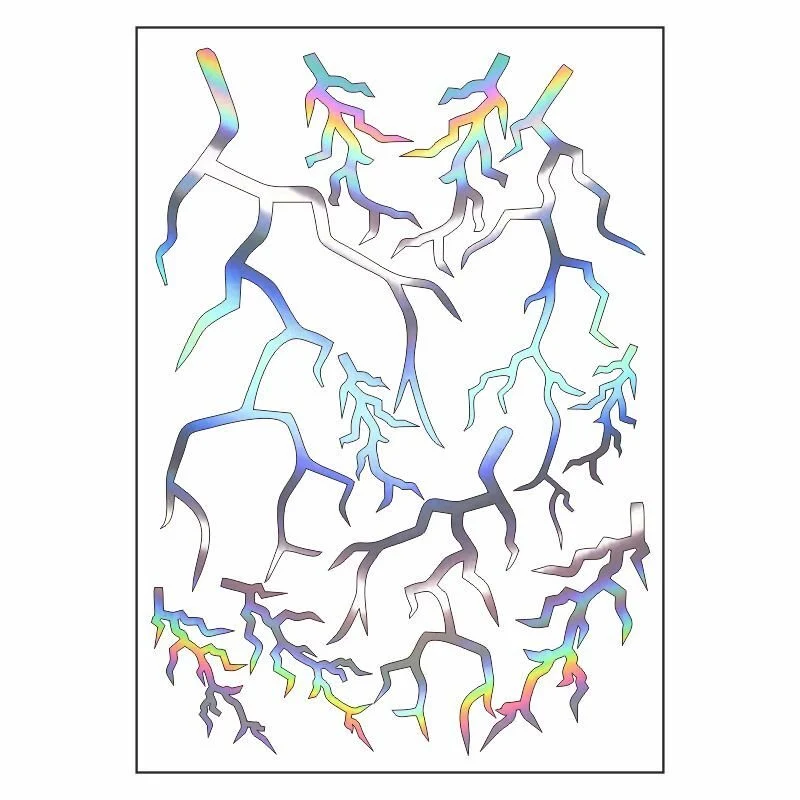 A4 Sticker 128 Tek Paket Çoklu Sticker Şimşek Hologram