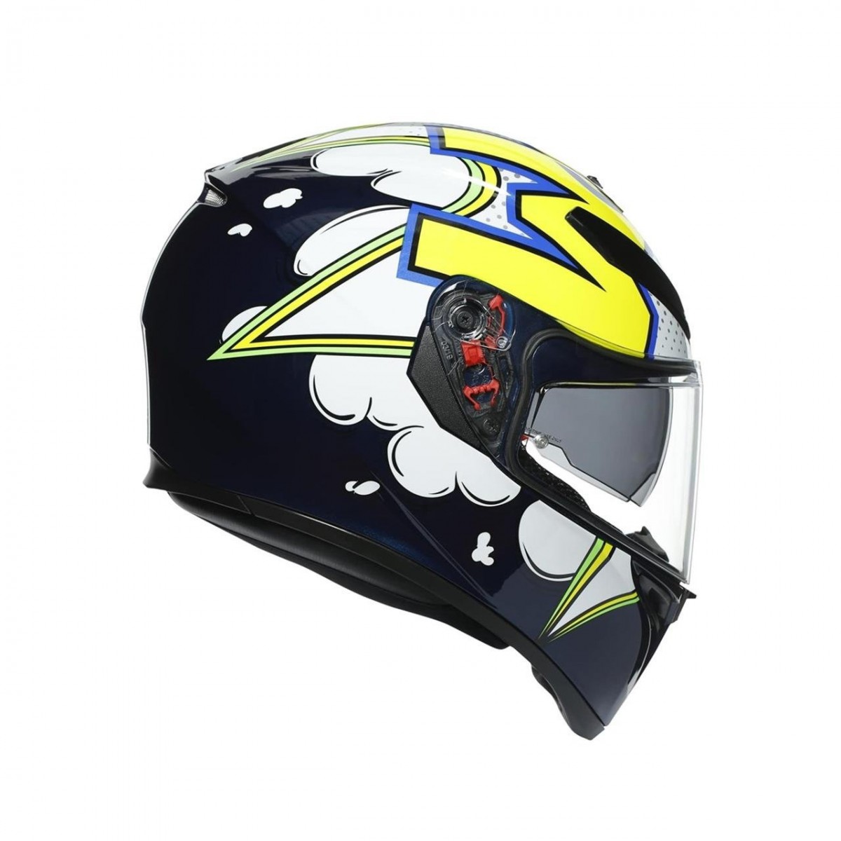 Agv K3 Sv Multı Kapalı Kask Bubble Mavi-beyaz-sarı