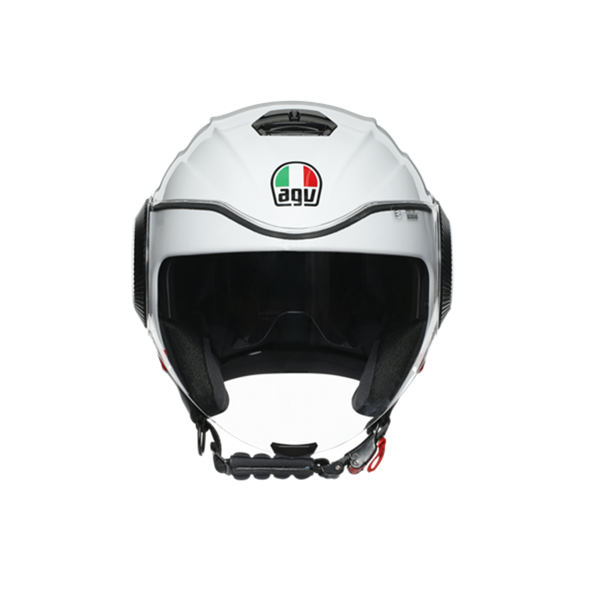 Agv Orbyt Multı Block Yarım Kask Beyaz-kırmızı SMALL