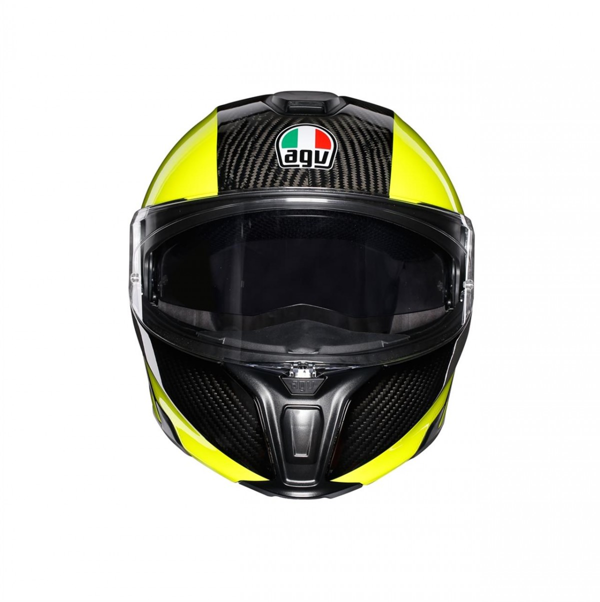 Agv Sportmodular Multı Çene Açılır Kask Karbon-neon Sarı