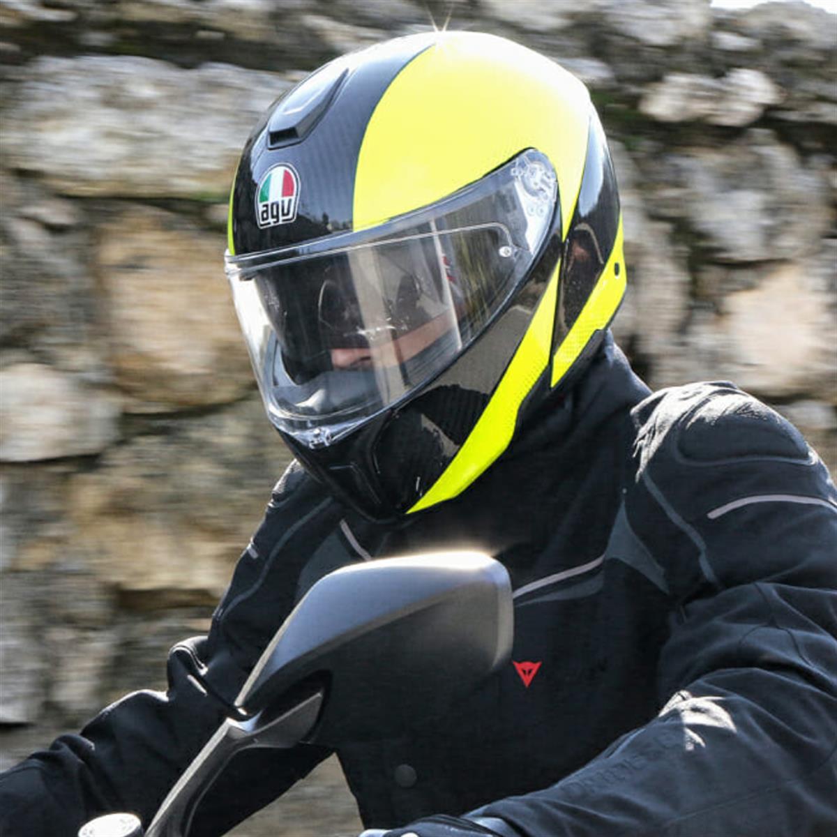 Agv Sportmodular Multı Çene Açılır Kask Karbon-neon Sarı