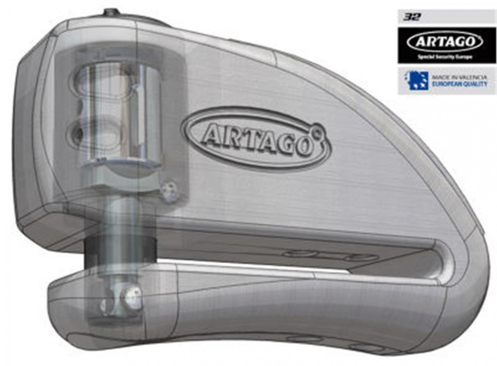 Artago 32s Alarmlı Disk Kilit Gri 15mm
