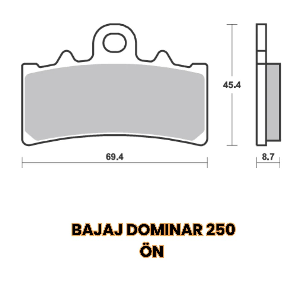 Bak Yarı Sinterli Balata Fmb 020-s Bajaj Domınar 250-400 Ktm Rc Duke 125-200-390 Fa606