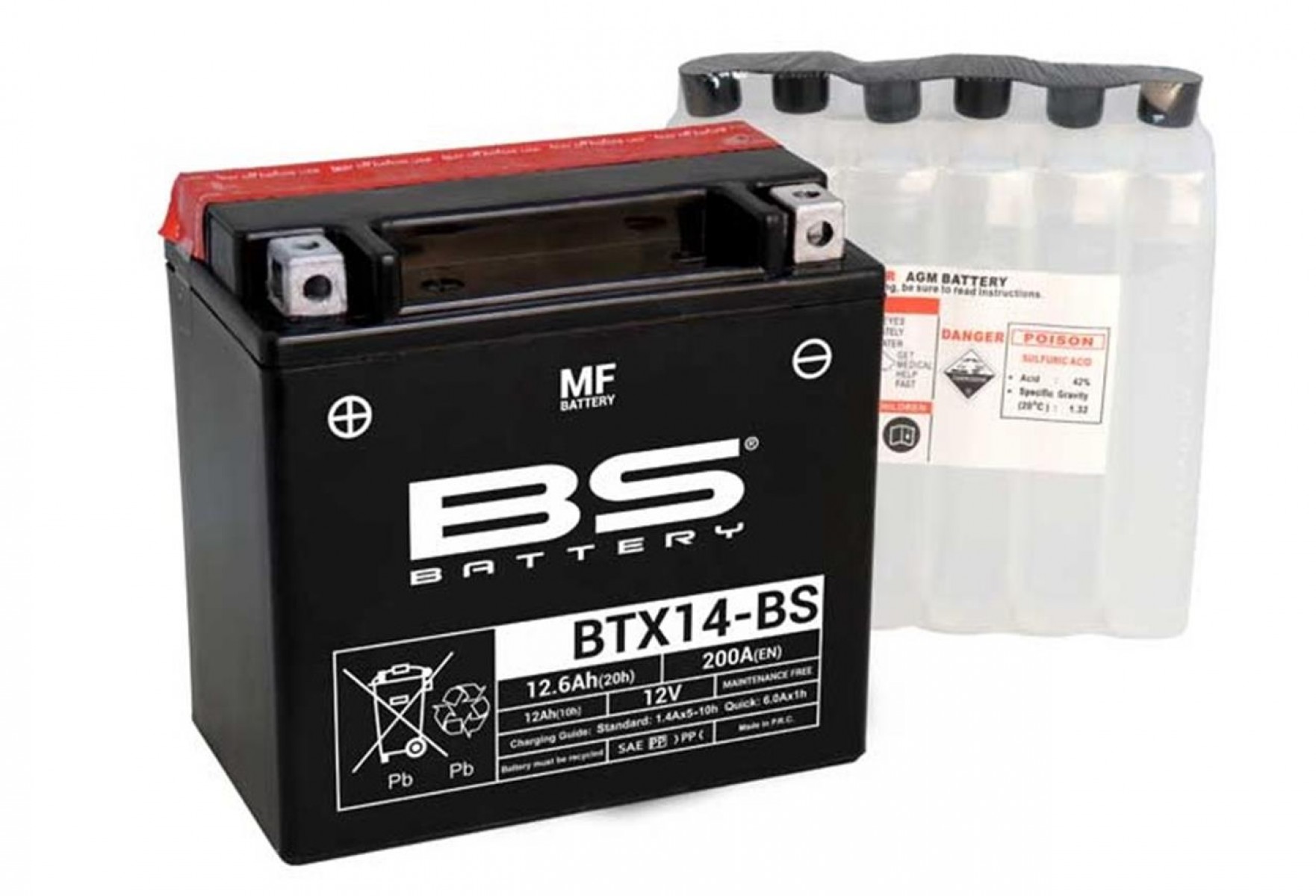 Bs Akü Btx14-bs 12v12ah 2012-2016 Kymco Xciting 400i