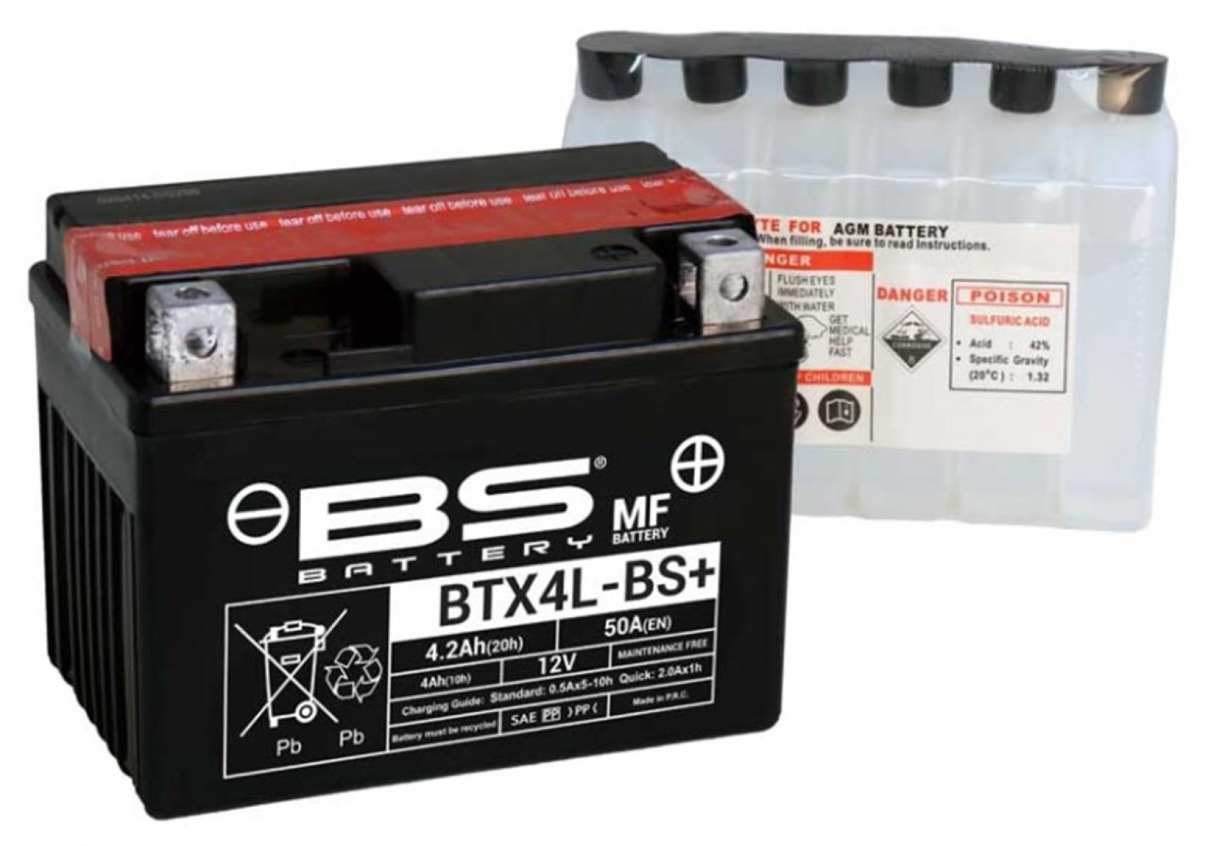Bs Akü Btx4l-bs / Btz5s-bs 12v4ah Honda Today Yamaha Bws 100 125 & Scooter 50cc Neos Kısbee