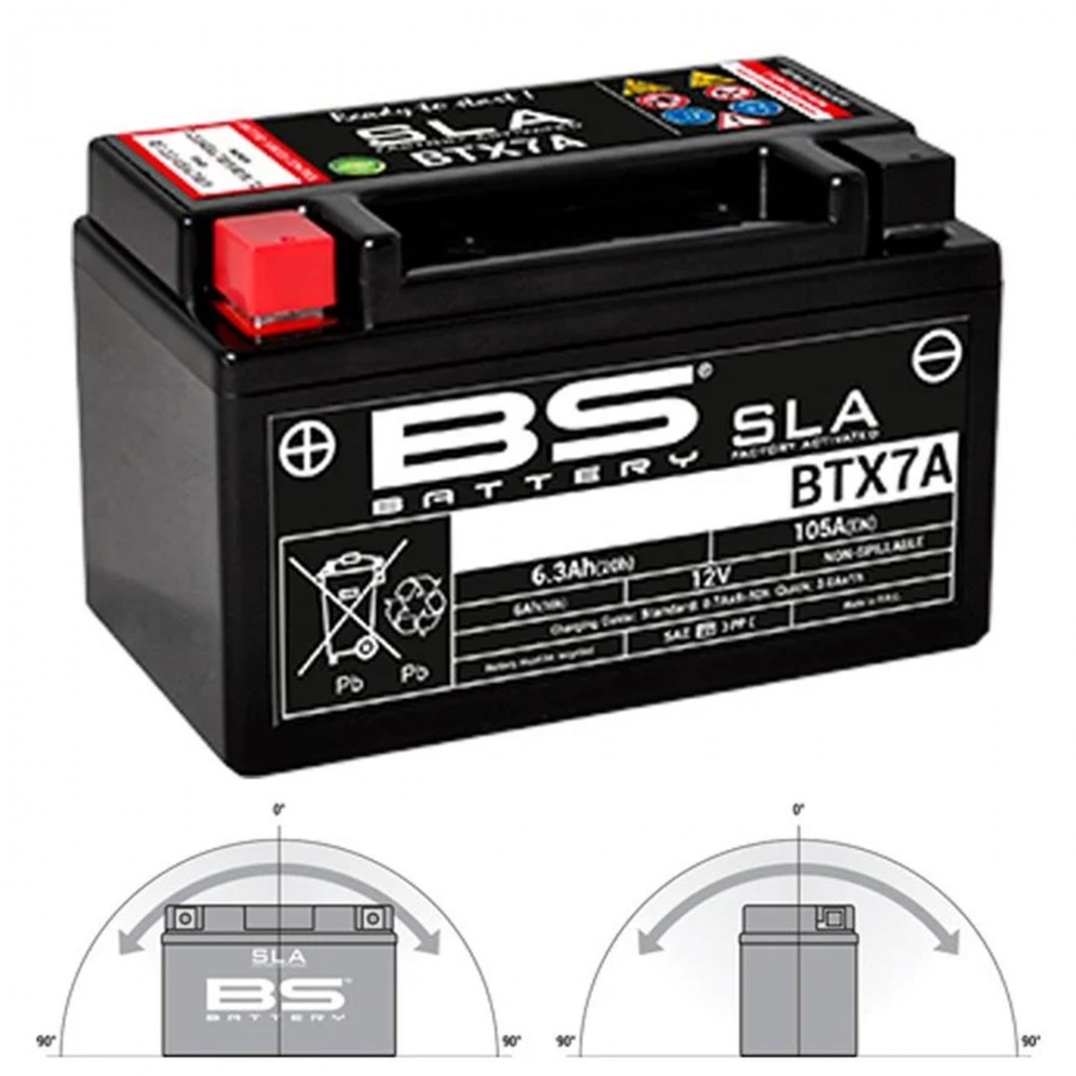 Batterij onderhoudsvrij BS BTX7L-BS - De Bondt