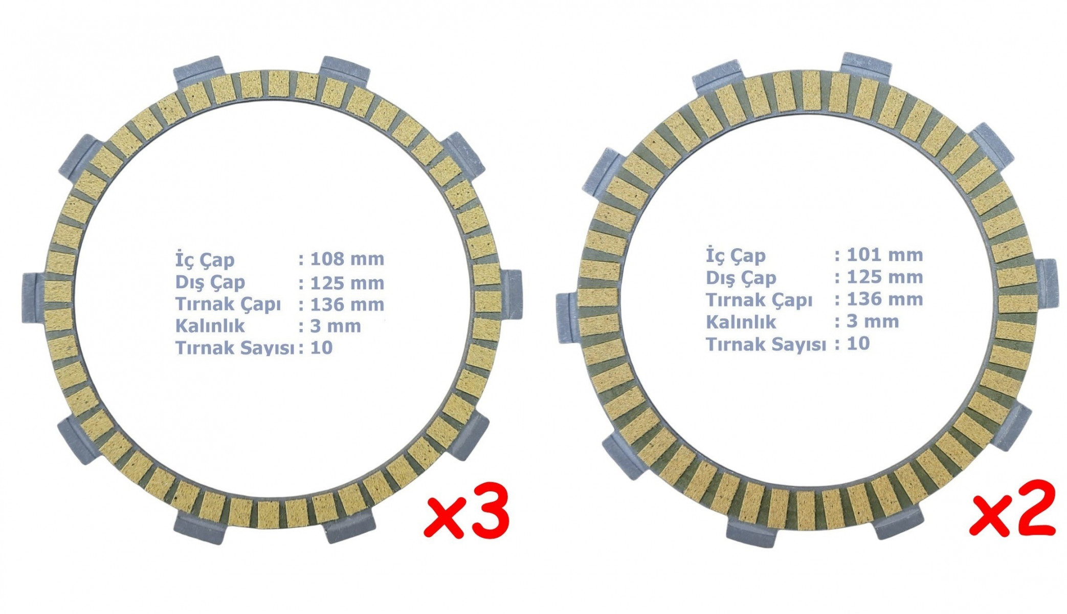 Cf Moto Nk250 Debriyaj Balatası  3+2 (5 Li) 10t Cf Moto Sr250