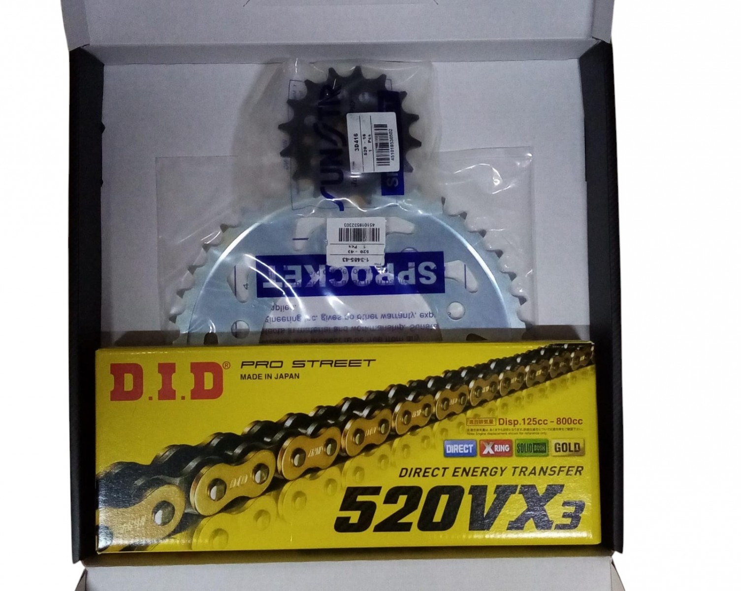 Dıd Zincir Dişli Seti Gold Vx3 Honda Nc750x 2021-2022 (3d416-16t 1-3485-43t Dıd 520vx3 Gb-100ft Zj 114l)