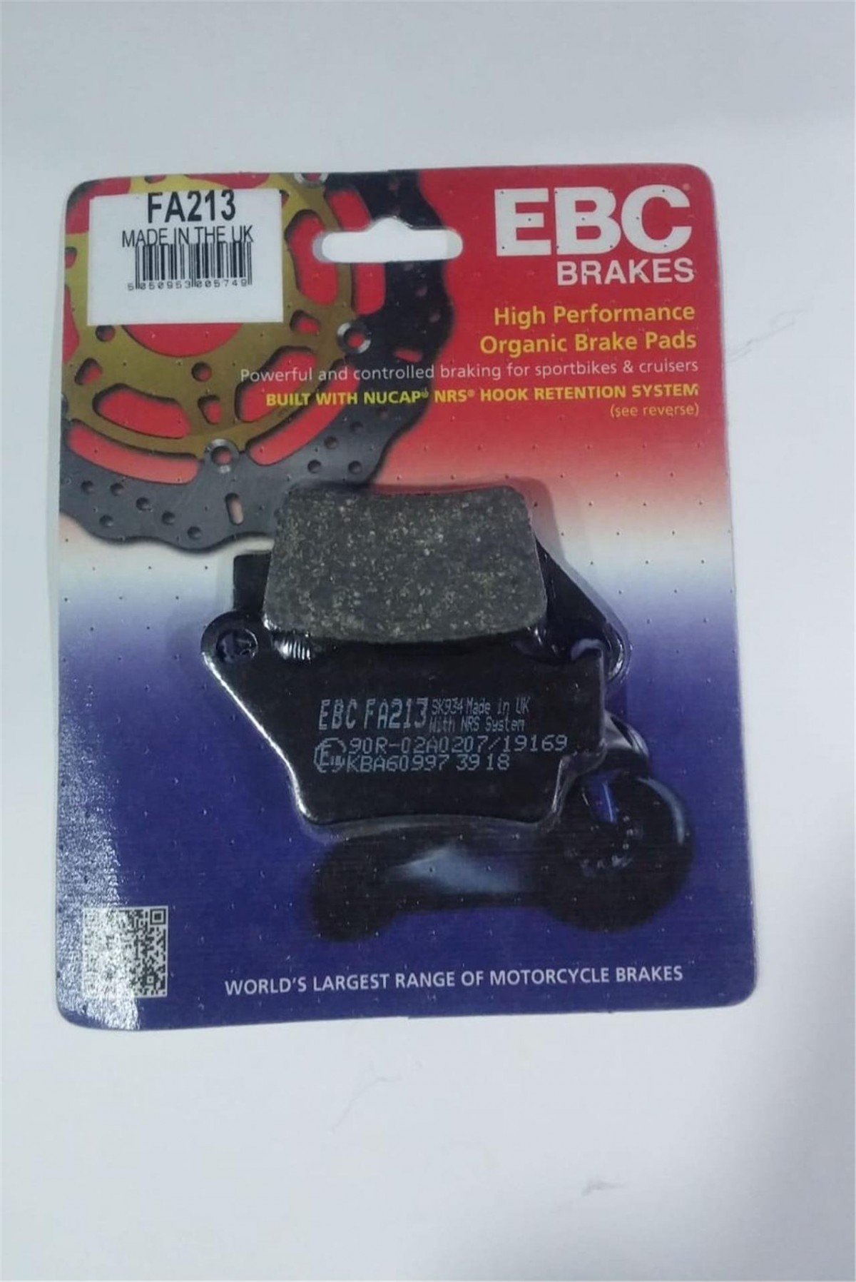 Ebc Fren Balatası Organik Fa213 2019-2022 Bajaj Dominar 250 D Arka Fren Balatası