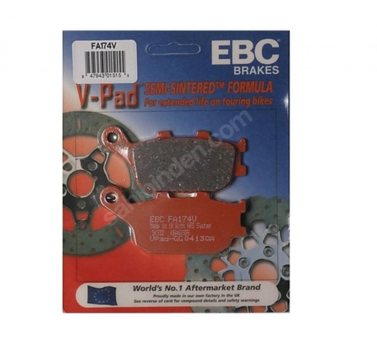 Ebc Fren Balatası Yarı Sinter Fa174v Honda Nc700 Nc750 S X [12-13] Cb Cbr Cbf 600 Dl 650 1000 V-strom Mt-07 Mt-09 Fz6 021