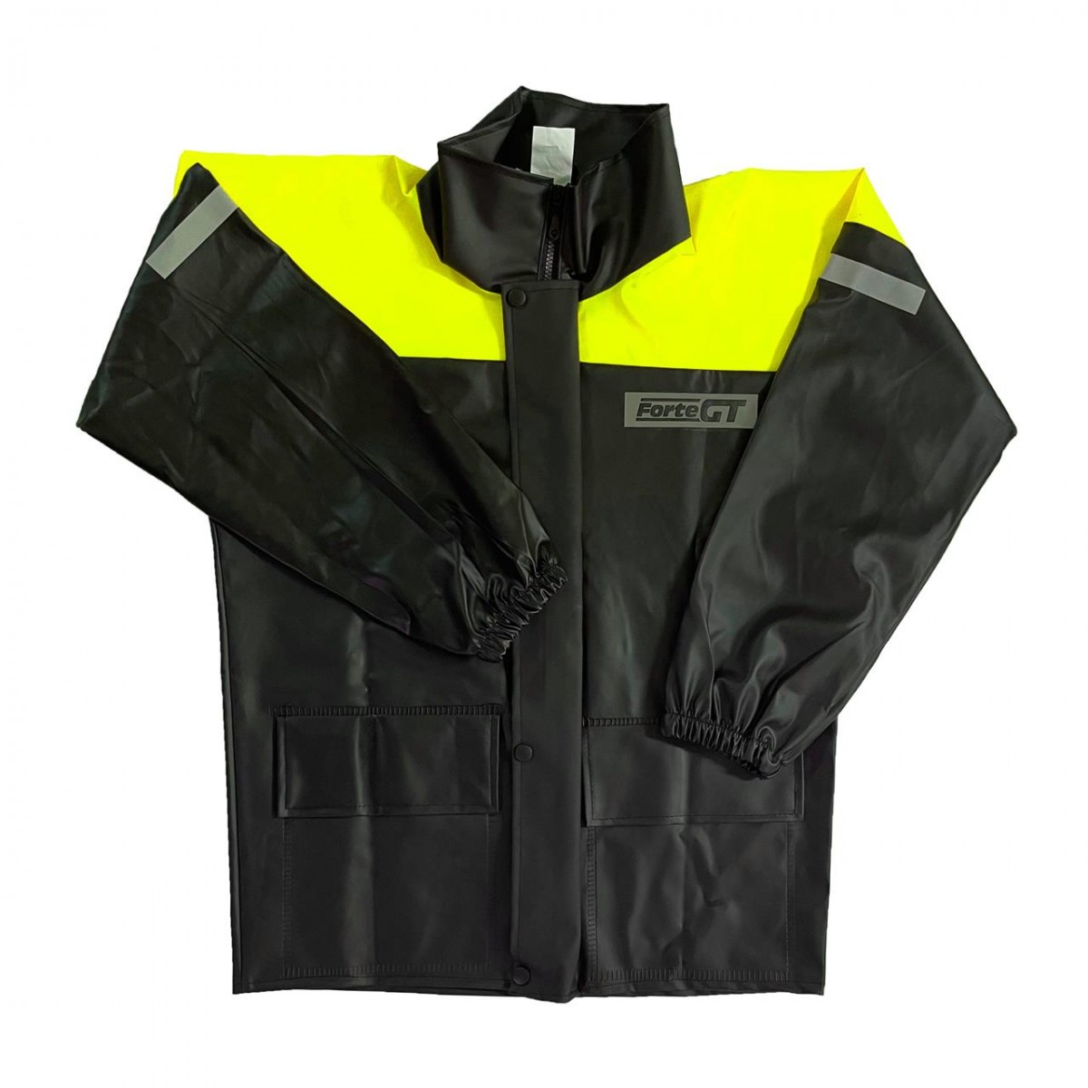 Forte Gt 1134 Pvc Kurye Paketçi Yağmurluğu Takım Cepli Siyah-neon Sarı