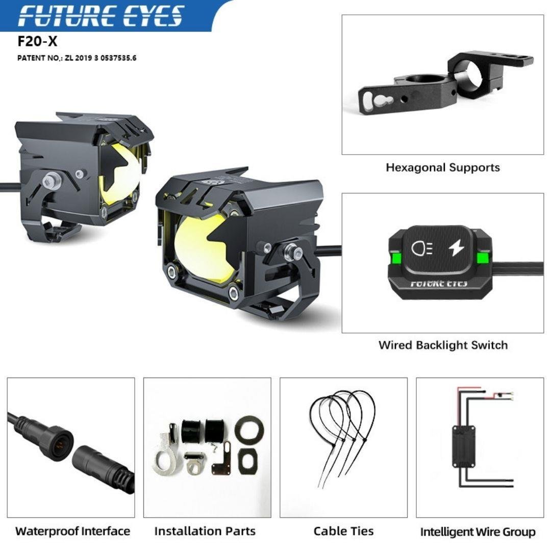 Future Eyes F20x Motosiklet Sis Farı Takım 60w