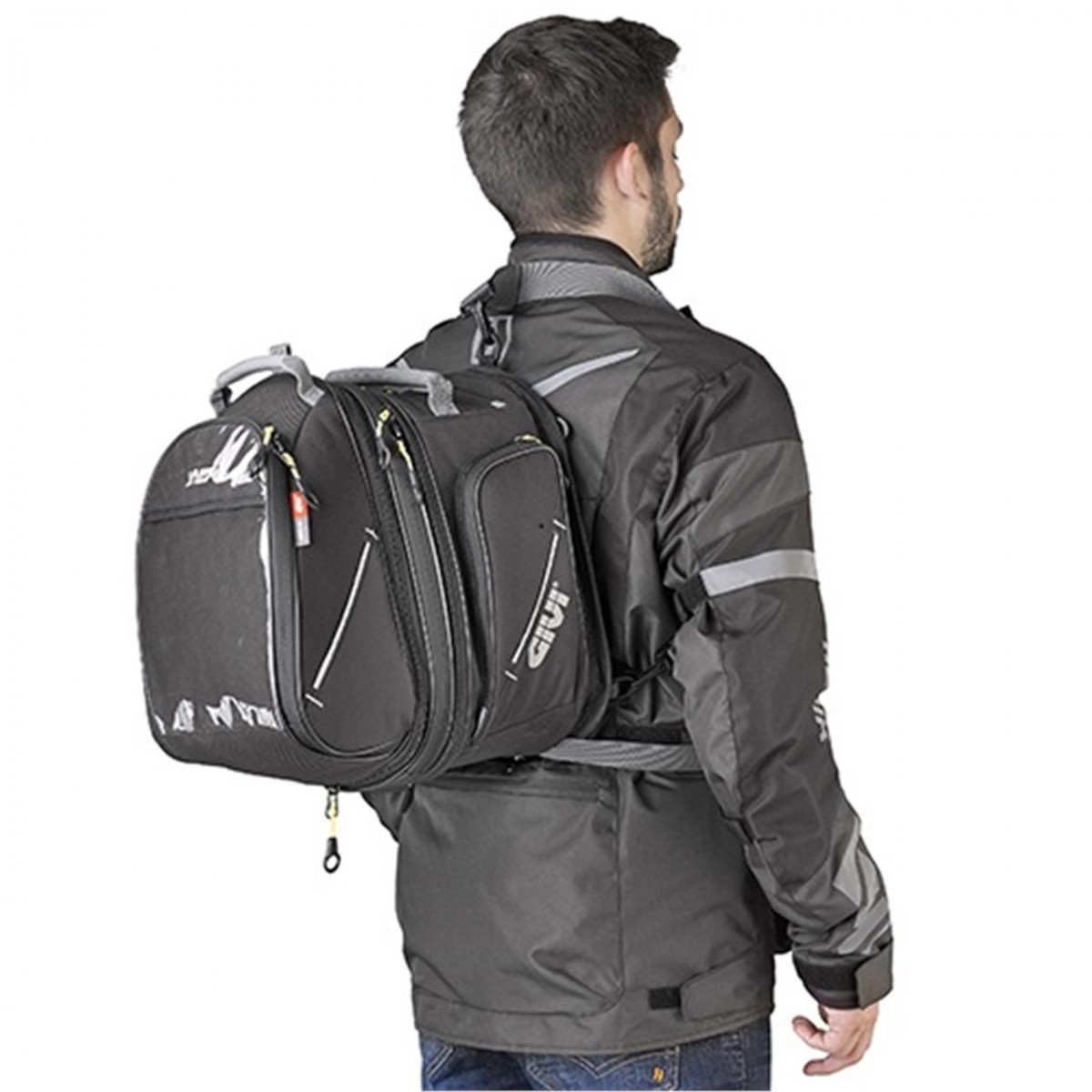 Gıvı Ea103b Depo Üstü Çanta Siyah 25lt + 15lt Genişleyebilir Magnet Ve Kemer Bağlantılı