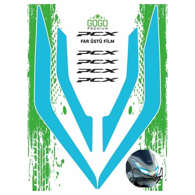 Gogo Far Üstü Film Mavi Honda Pcx 125 2021-2024