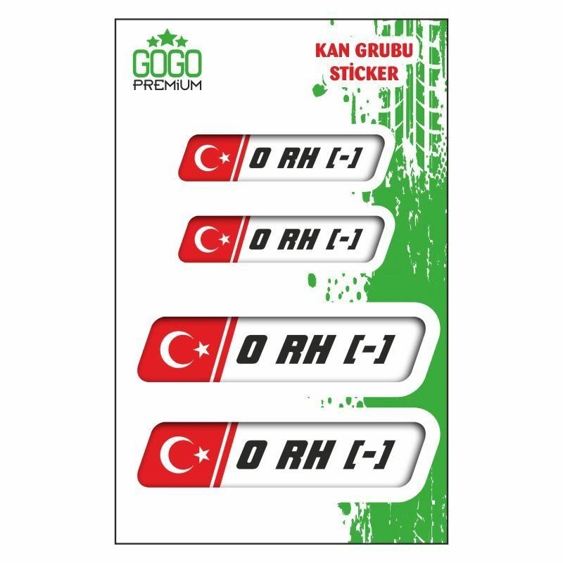 Gogo Kan Grubu Beyaz Dörtlü Damla Etiket 0 Rh(-)