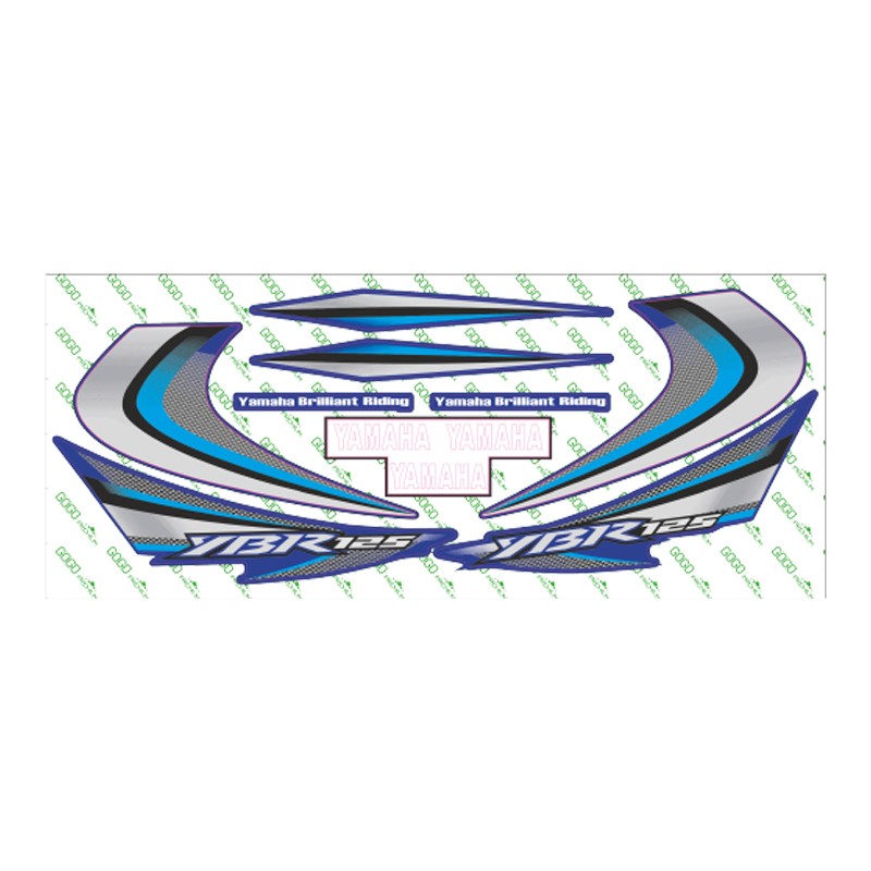 Gogo Sticker Seti Yamaha Ybr125-mavi