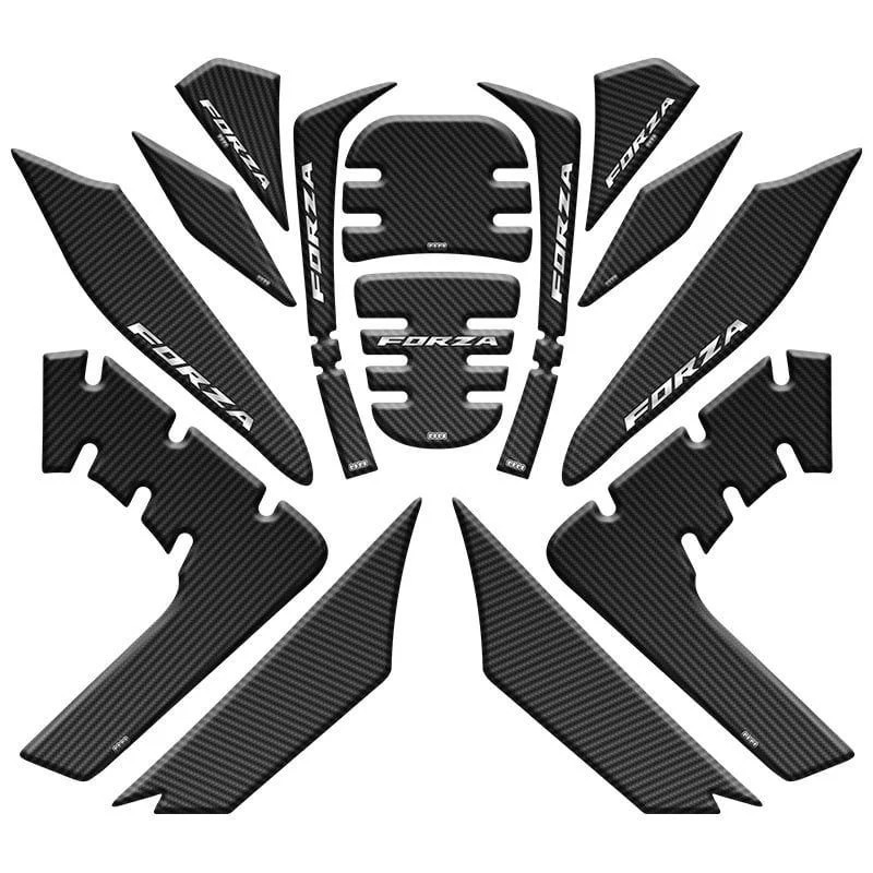 Gogo Tank Pad 001 14 Parça Honda Forza 250 2021 - 2024 Siyah Karbon Gogo Tank Pad 001 14 Parça Honda Forza 250 2021 - 2024 Siyah Karbon