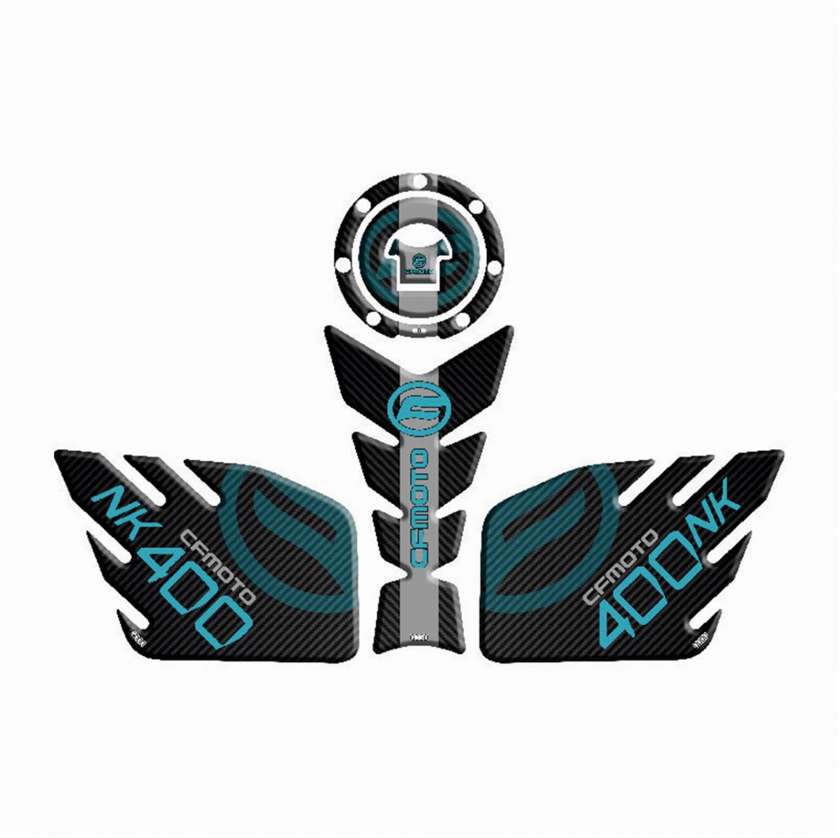 Gogo Tank Pad 001 Siyah-turkuaz Cfmoto 400 Nk