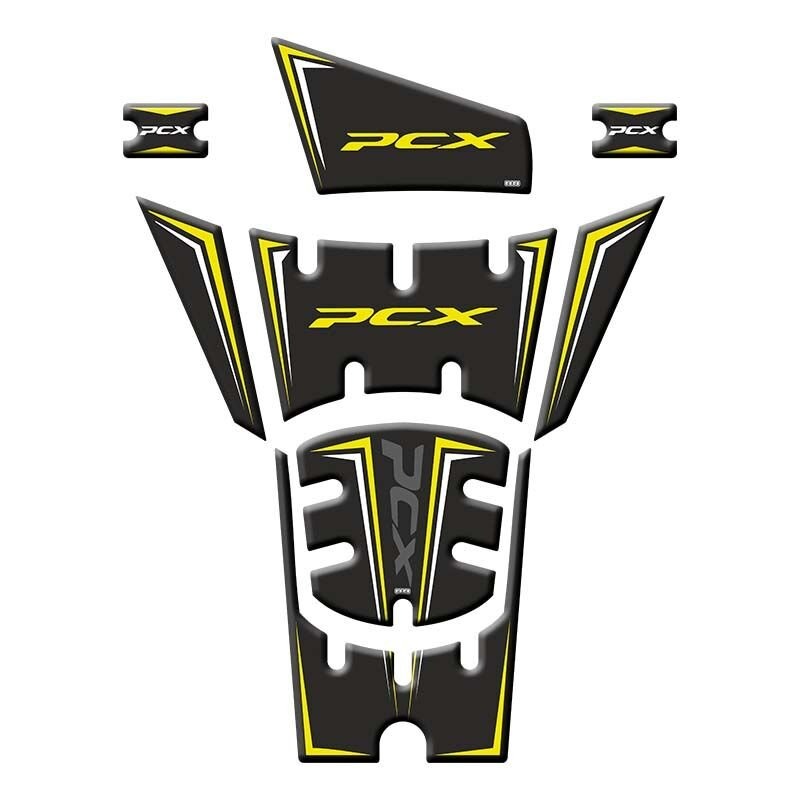 Honda Pcx 125 Tank Pad 006 8 Parça 2025 Siyah Sarı