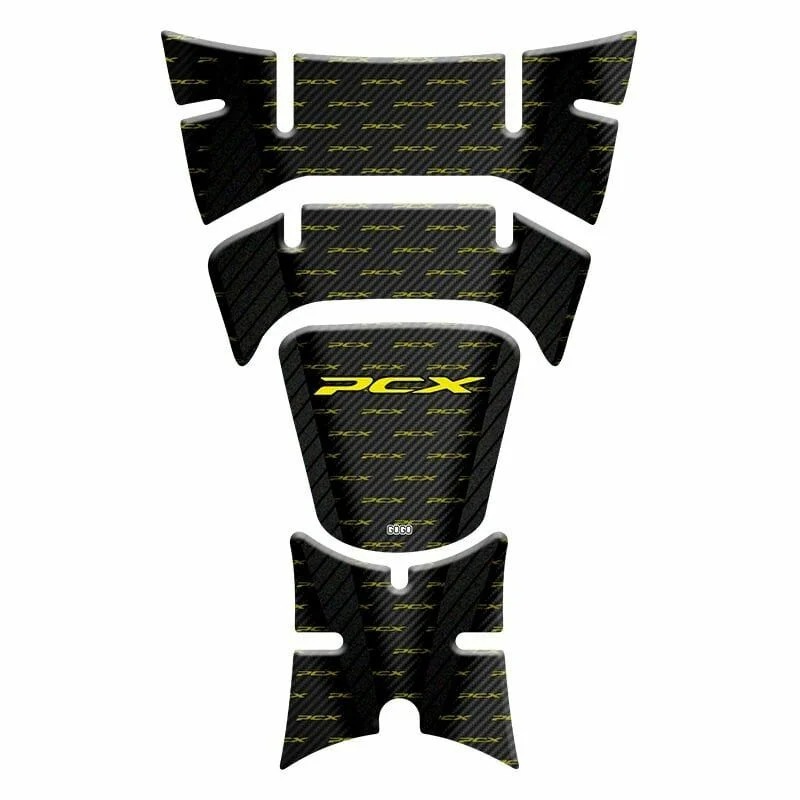 Gogo Tank Pad 020 Pcx 125-150 2018-2020 Siyah Karbon - Sarı
