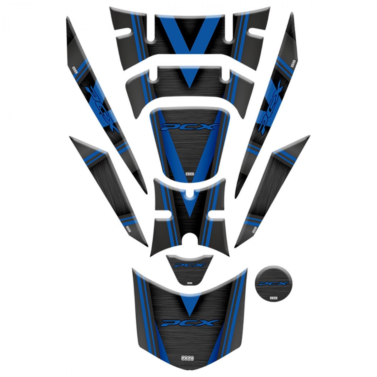 Gogo Tank Pad 11 Parça Mavi-siyah 010 Siyah-mavi Honda Pcx 125 18-20