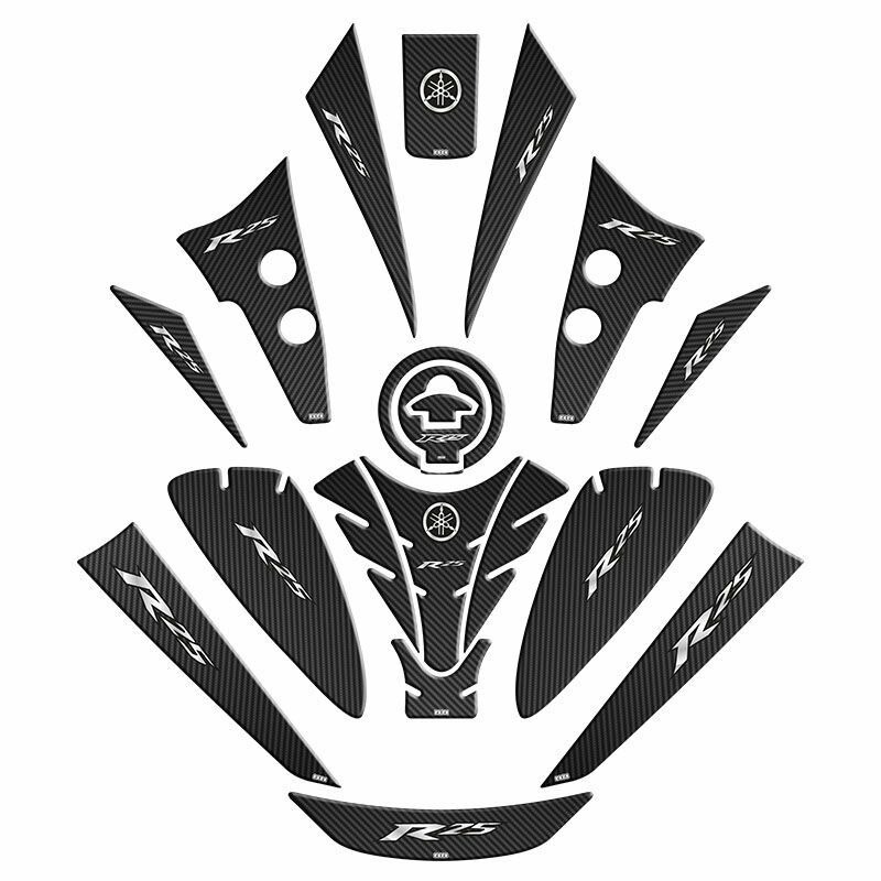 Gogo Tank Pad Set 001 Yamaha Yzf-r25 2019-2024 Siyah Karbon