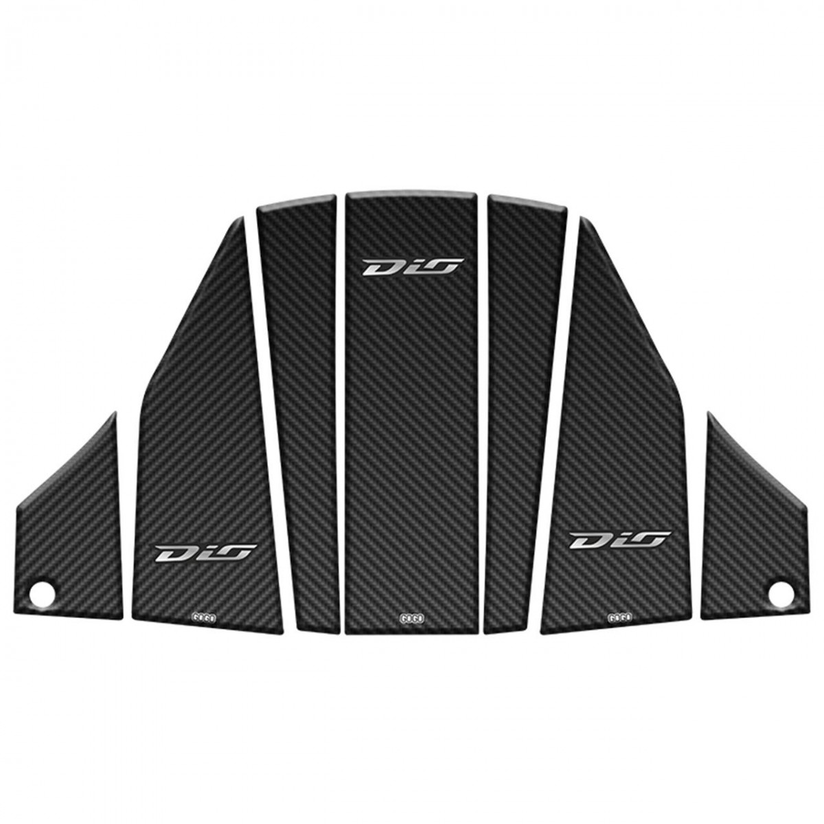 Gogo Tank Pad Seti 001 7 Parça Siyah-gri Karbon Desenli Honda Dıo 110 2021-2023 Gogo Tank Pad Seti 001 7 Parça Siyah-gri Karbon Desenli Honda Dıo 110 2021-2023