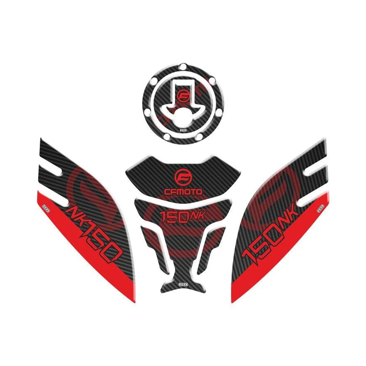 Gogo Tank Pad Seti 001 Siyah-kırmızı Cfmoto Nk150 2016-2023