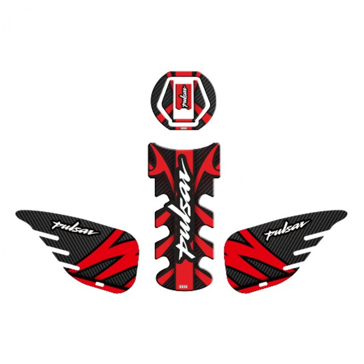 Gogo Tank Pad Seti 002 Siyah-kırmızı-beyaz Bajaj Pulsar 2014-2023