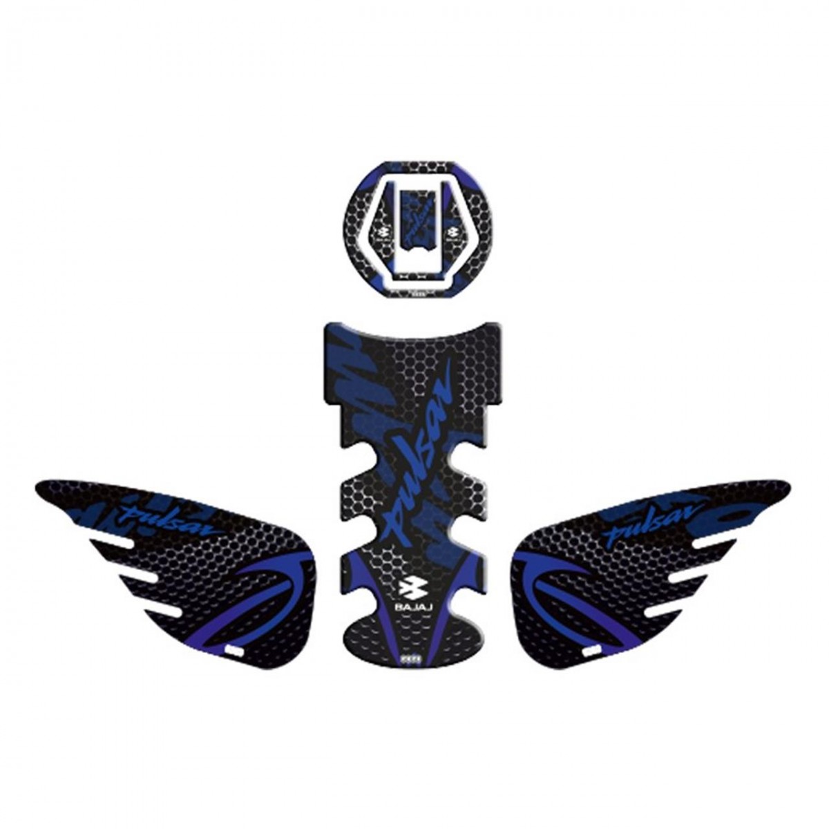 Gogo Tank Pad Seti 006 Siyah-mavi Bajaj Pulsar