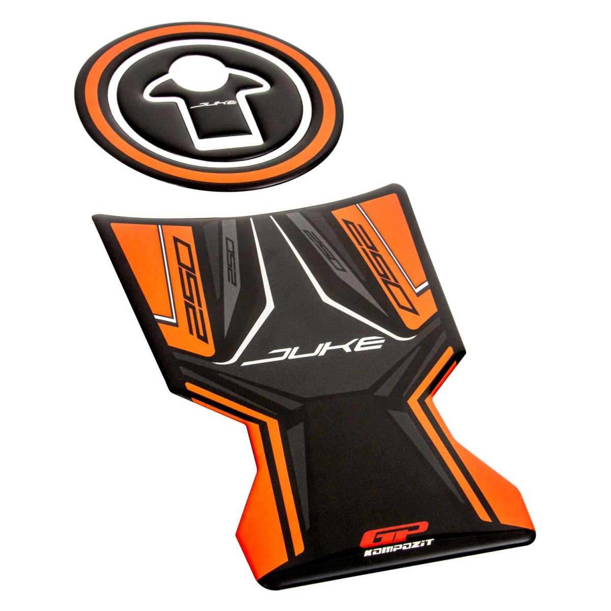 Gp Kompozit Tank Pad Ktm Duke 250 2017-2022 Siyah-turuncu
