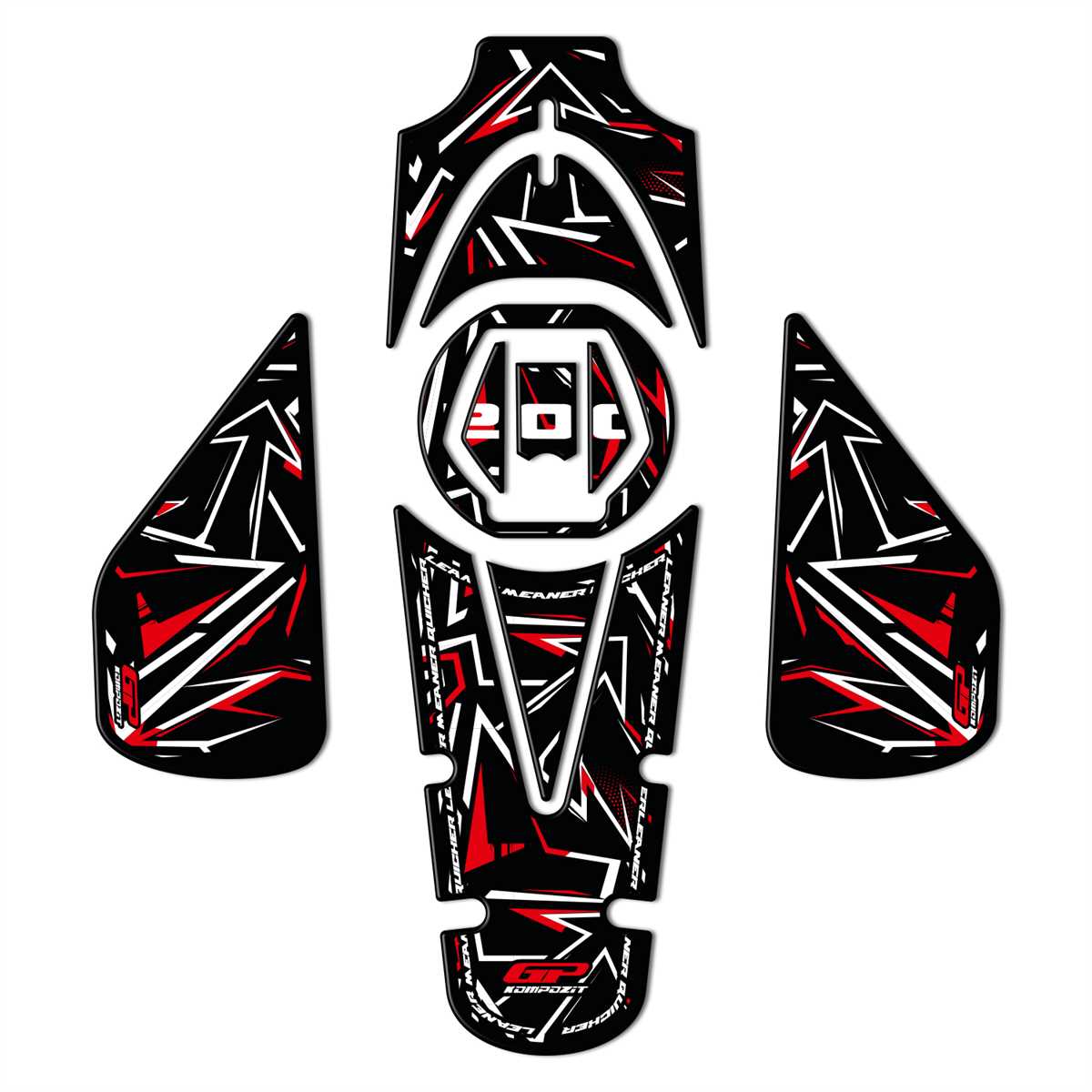 Gp Kompozit Tank Pad Set Kırmızı Bajaj Pulsar Ns 200 2011-2024
