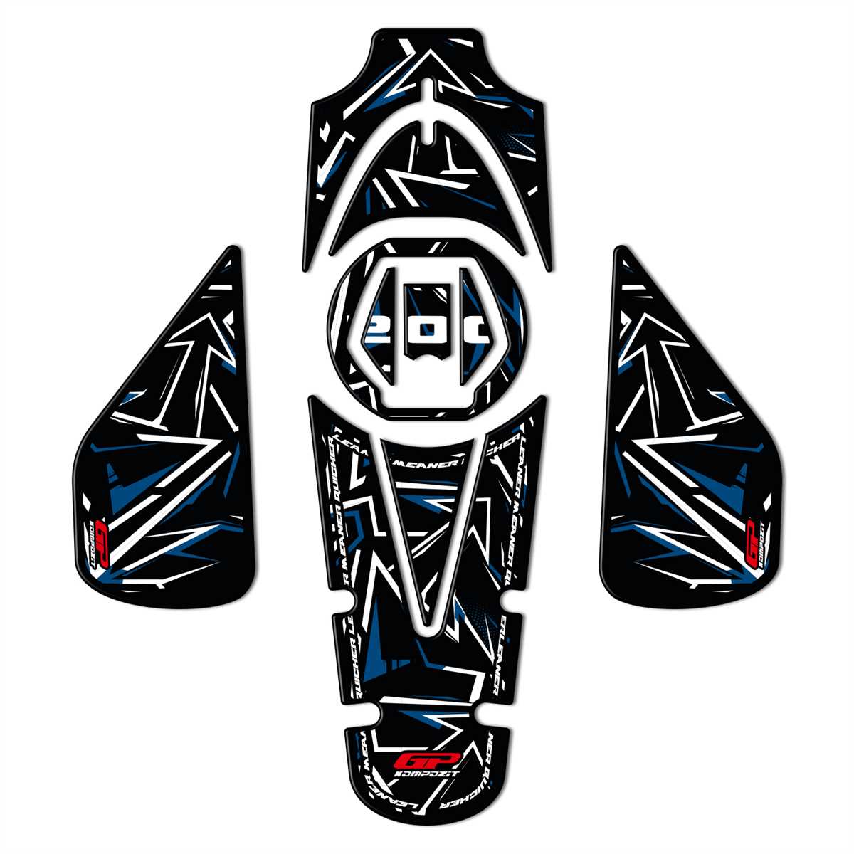 Gp Kompozit Tank Pad Seti Mavi Bajaj Pulsar Ns 200 2011-2024