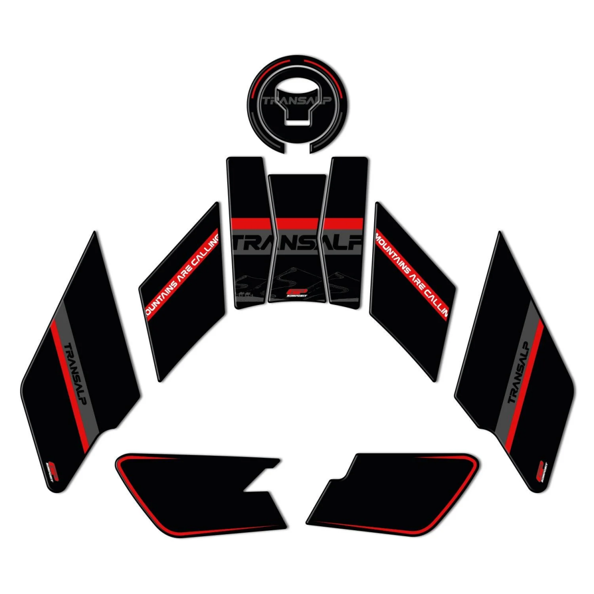Gp Kompozit Tank Pad Siyah Honda Xl 750 L Transalp 2023-2024