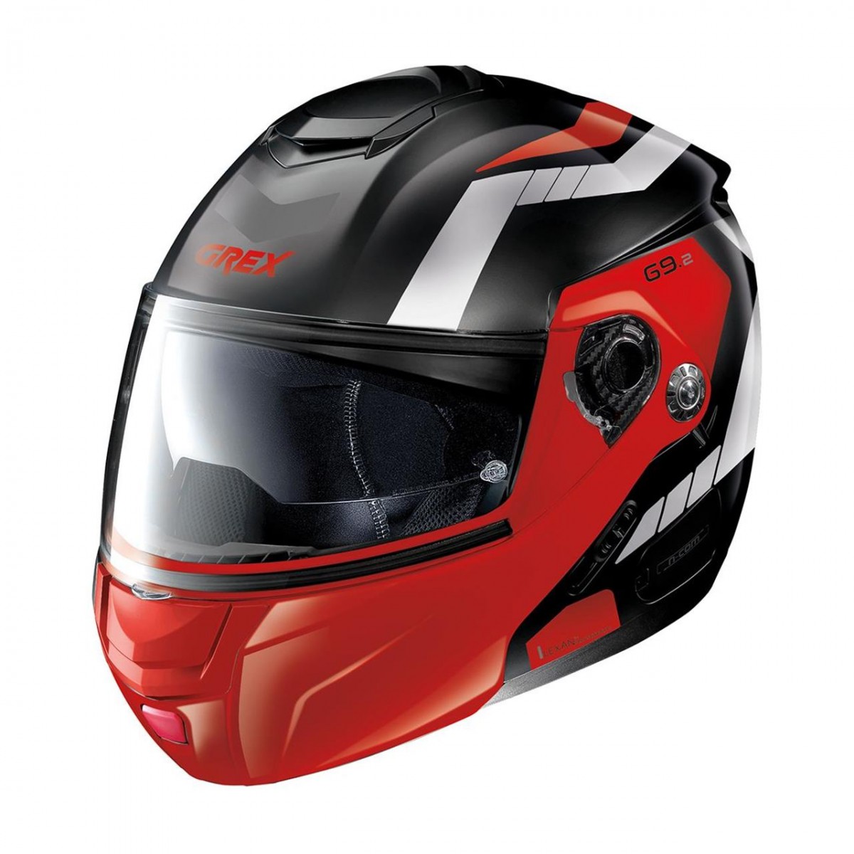 Grex G9.2 Steadfast N.com Çene Açılır Kask Siyah-kırmızı