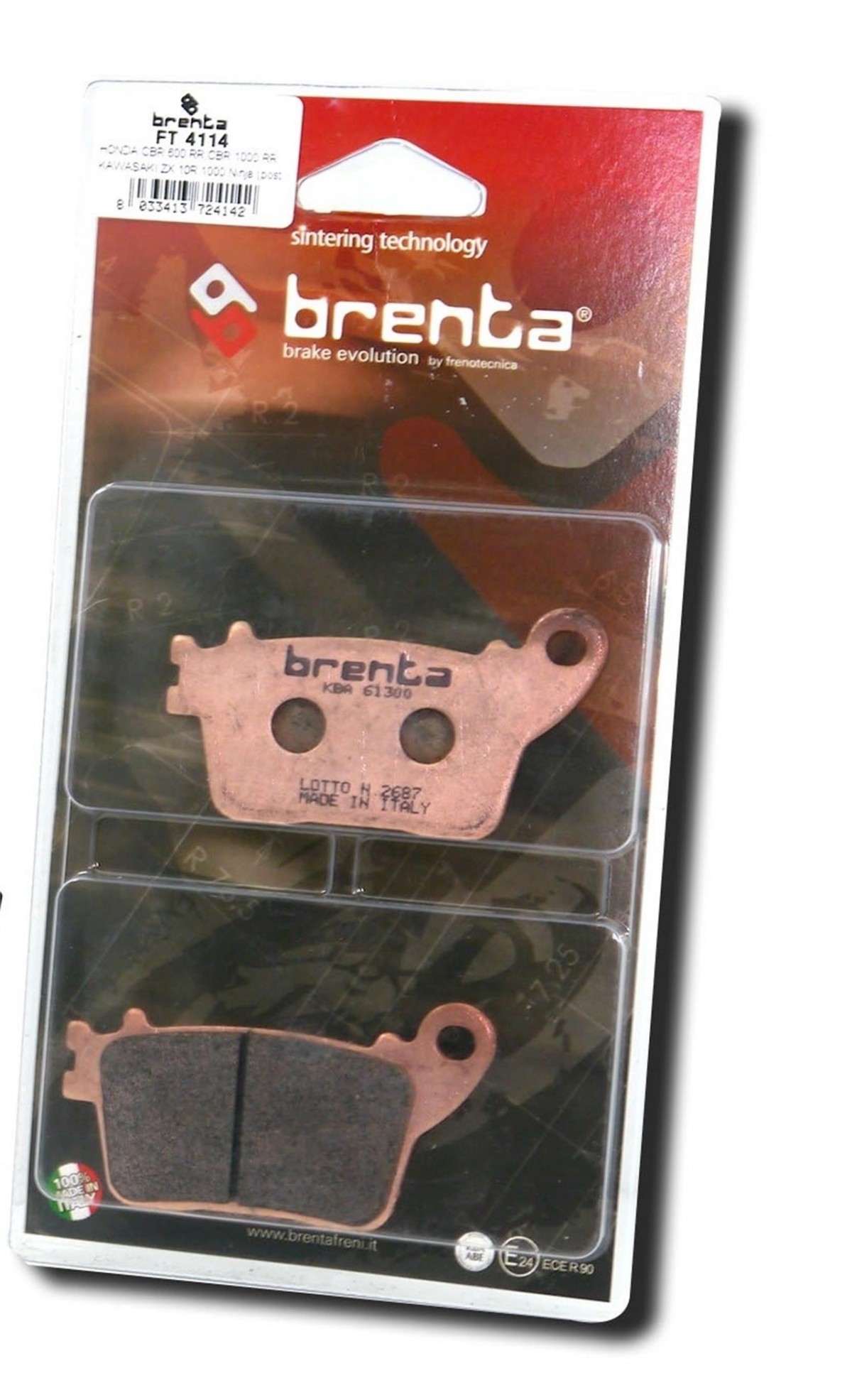 Honda Cbr Rr (rad.cal) Abs 600cc 2009-17 Arka Fren Balatası Brenta Sinter Metal