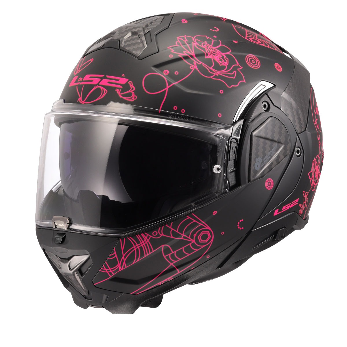 Ls2 Advant 2 Sophıa Mat Siyah Pembe Modüler Kask