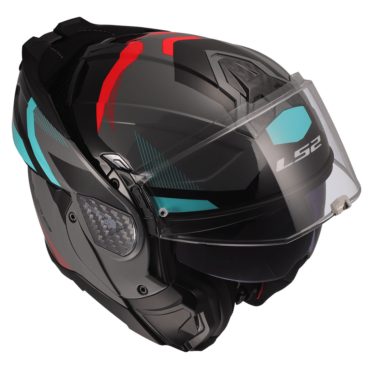 Ls2 Advant 2 Trıple Gri-kırmızı-siyah-turkuaz Kask
