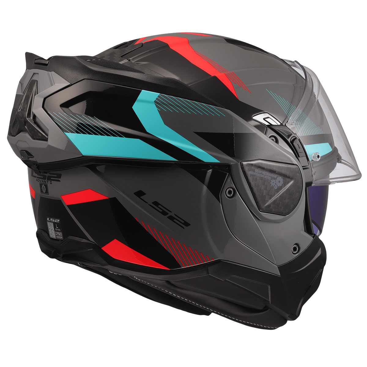 Ls2 Advant 2 Trıple Gri-kırmızı-siyah-turkuaz Kask