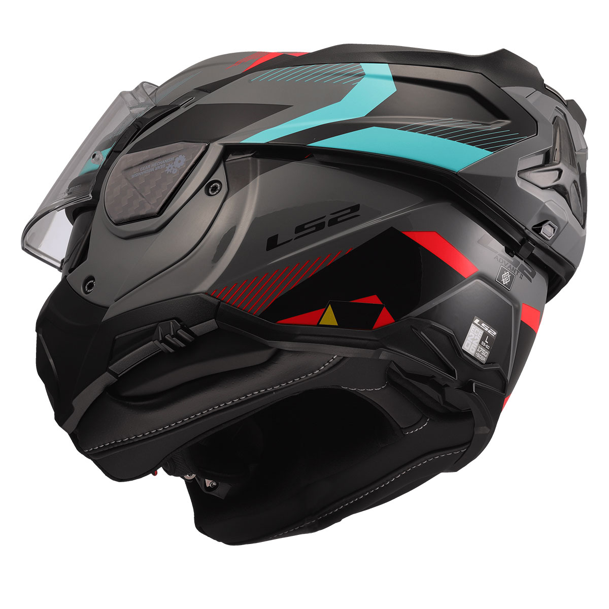 Ls2 Advant 2 Trıple Gri-kırmızı-siyah-turkuaz Kask