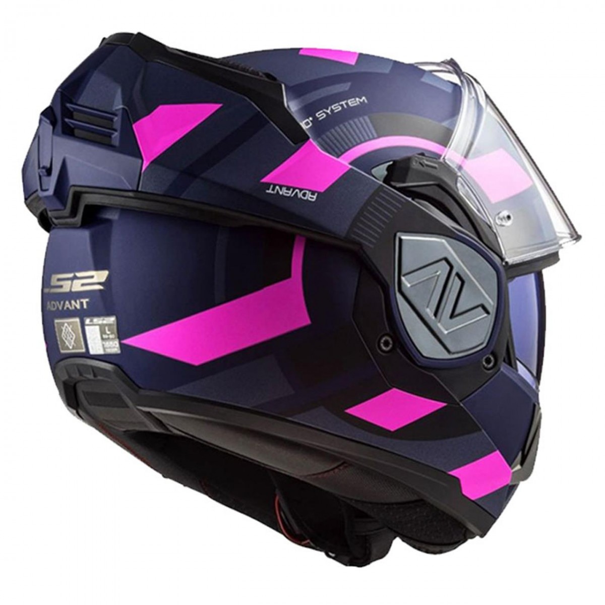 Ls2 Advant Velum Çene Açılır Modüler Kask Mat Mavi-pembe