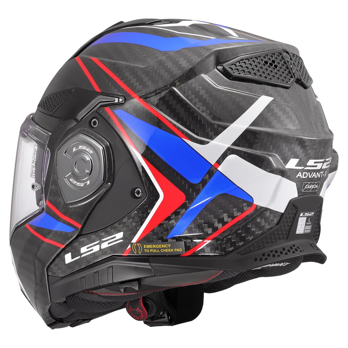 Ls2 Advant X Karbon Future 2 Beyaz Mavi Çene Açılır Kask
