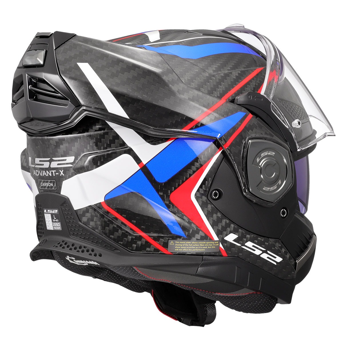 Ls2 Advant X Karbon Future 2 Beyaz Mavi Çene Açılır Kask