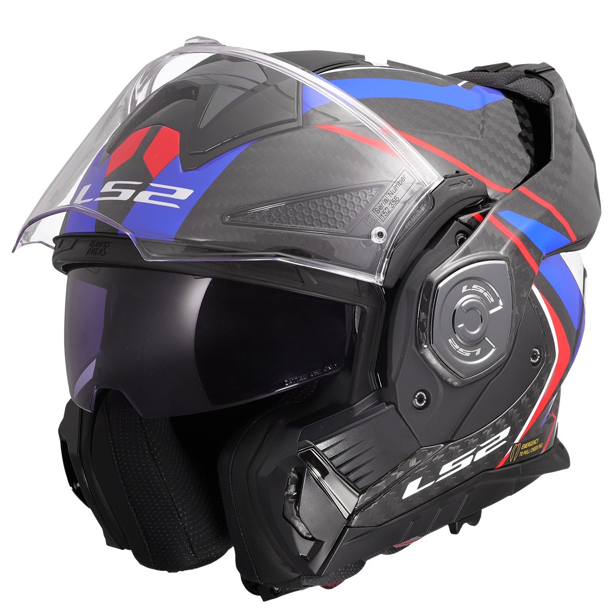 Ls2 Advant X Karbon Future 2 Beyaz Mavi Çene Açılır Kask