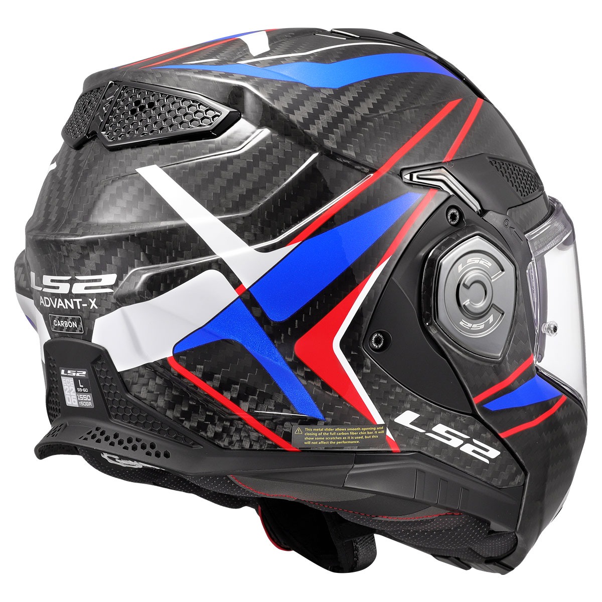 Ls2 Advant X Karbon Future 2 Beyaz Mavi Çene Açılır Kask
