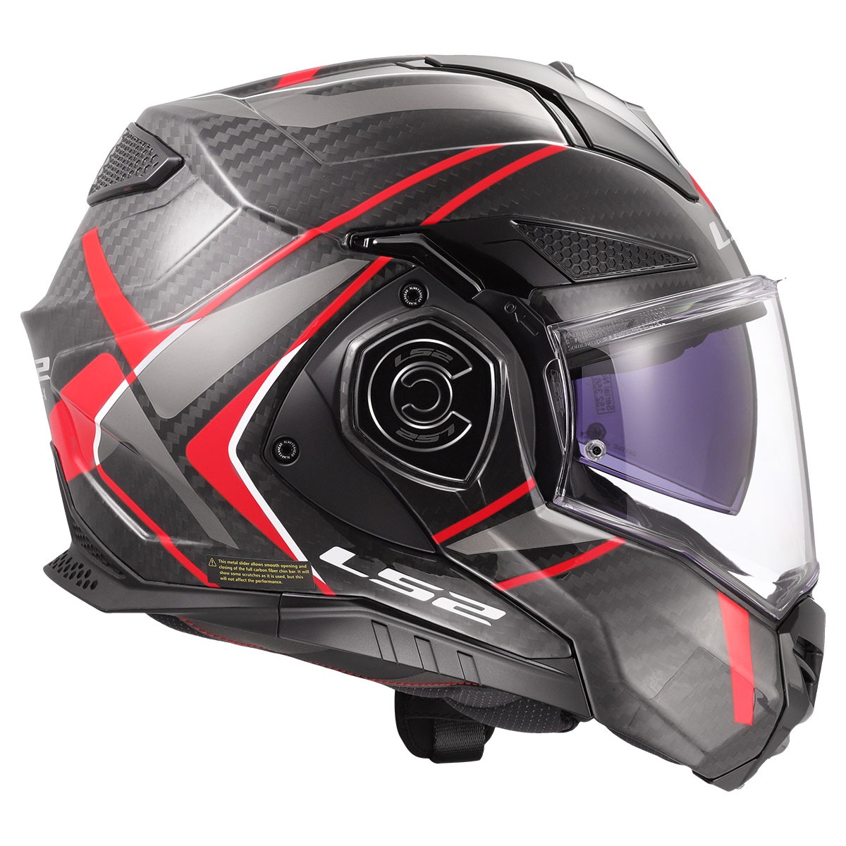 Ls2 Advant X Karbon Future 2 Kırmızı Çene Açılır Kask 2X-LARGE
