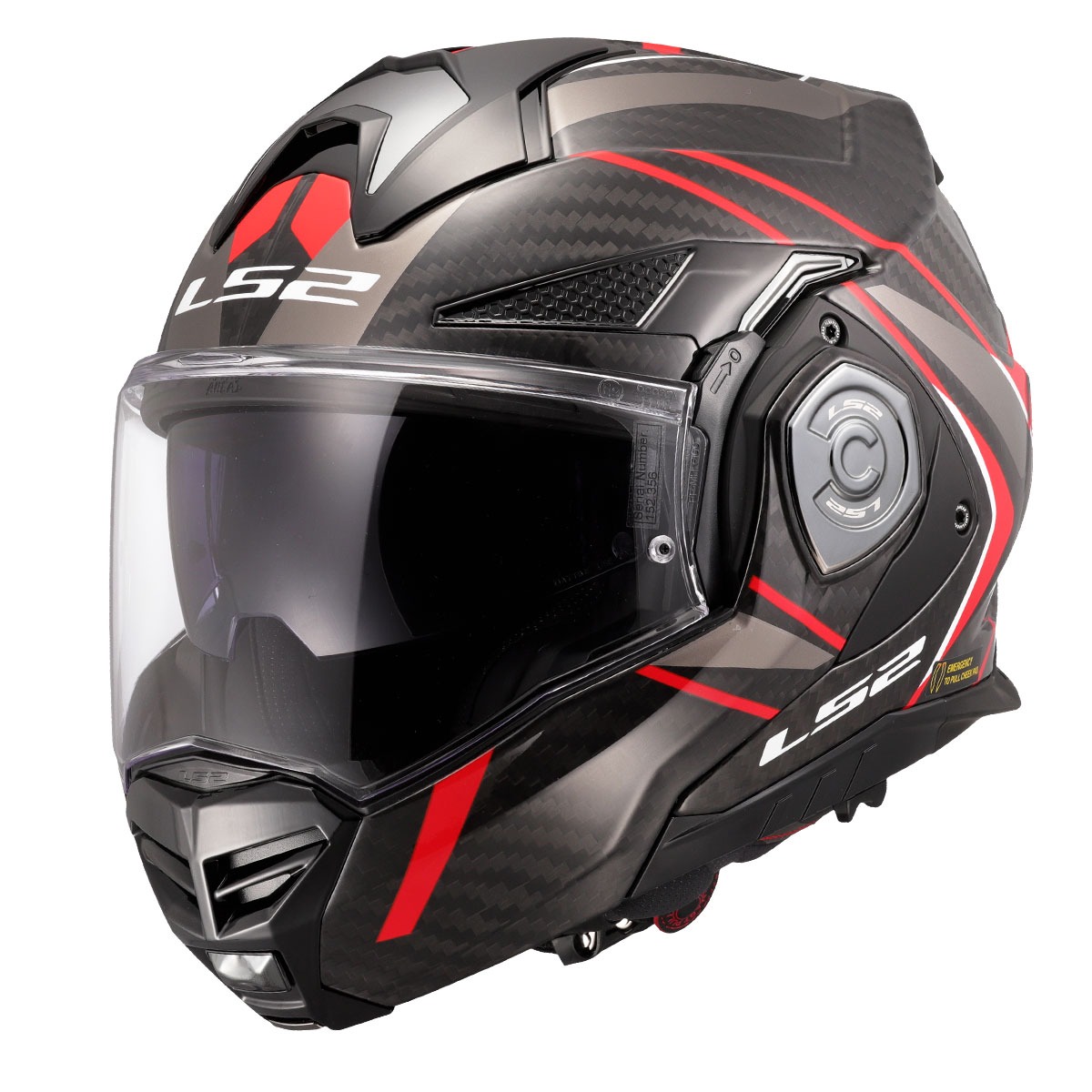 Ls2 Advant X Karbon Future 2 Kırmızı Çene Açılır Kask 2X-LARGE