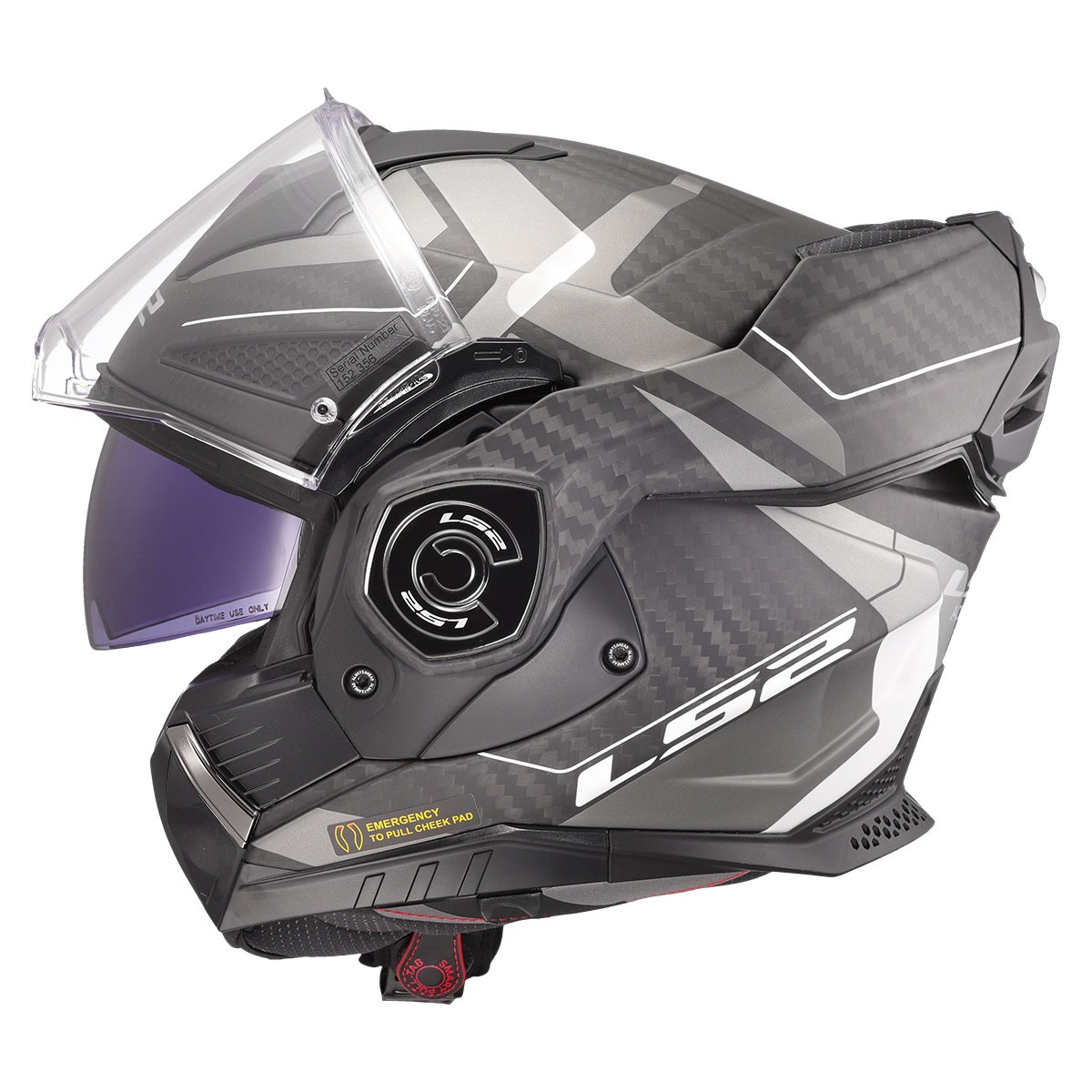 Ls2 Advant X Karbon Horızon Çene Açılır Kask Mat Gümüş Gri