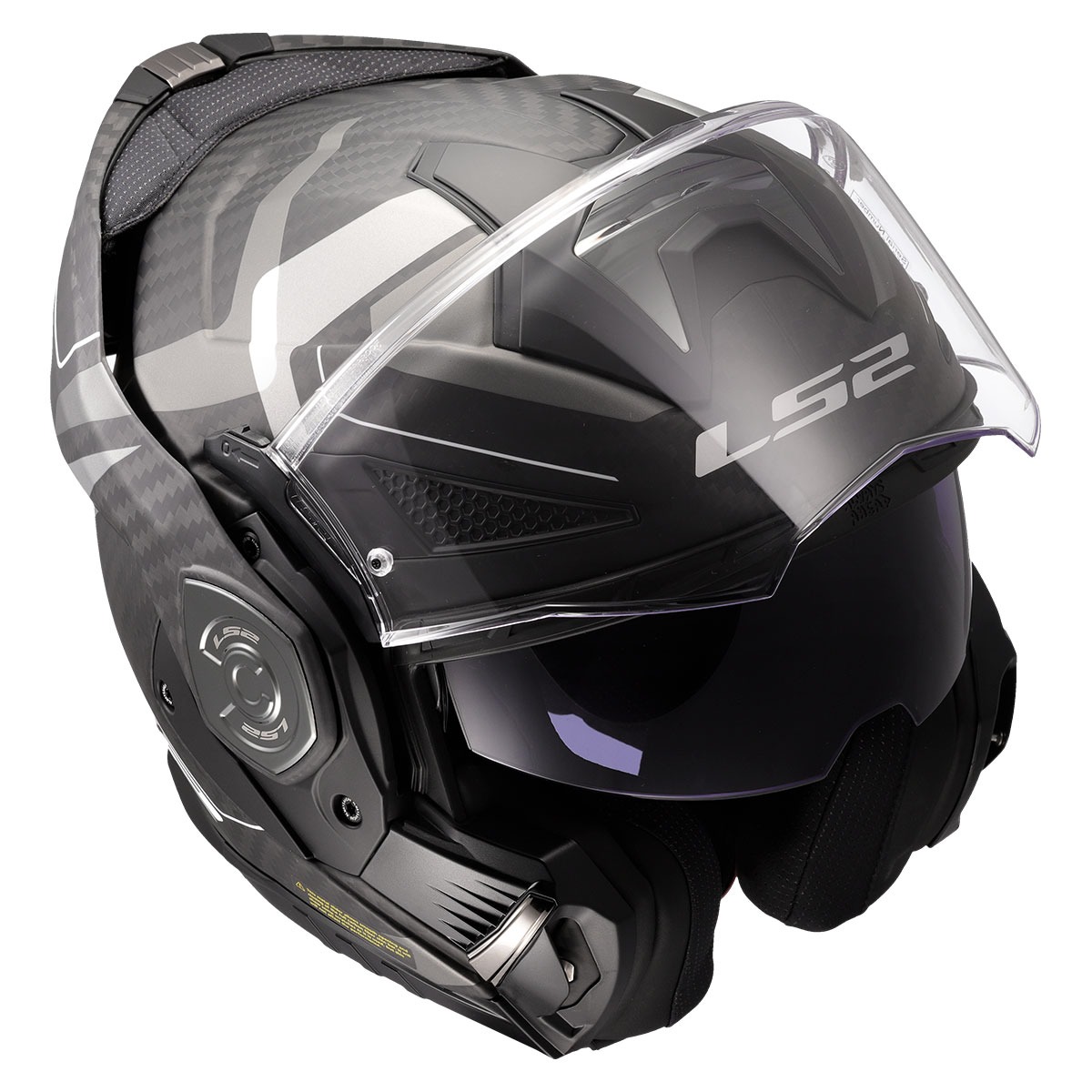 Ls2 Advant X Karbon Horızon Çene Açılır Kask Mat Gümüş Gri